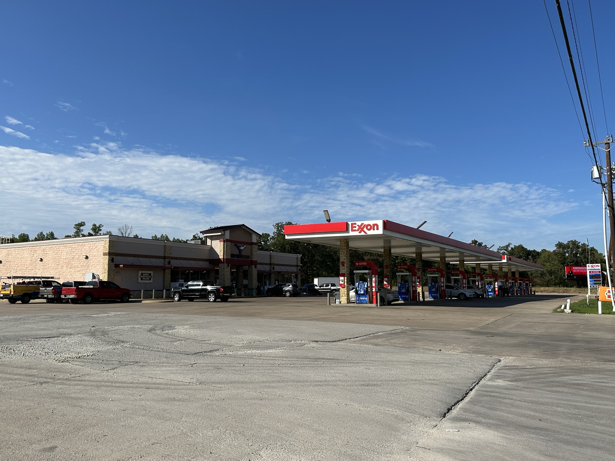 On The Road #103 store and Exxon fuel pumps in Lufkin, Texas